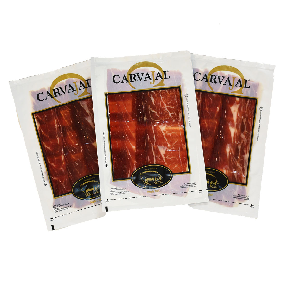 Jamón-Gran Reserva-loncheado-a-cuchillo-de-Jabugo-Jamones Carvajal