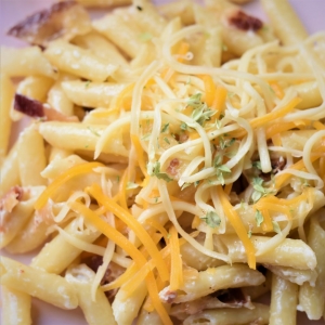 Pastas con Jamón ibérico de Jamones Carvajal en Jabugo