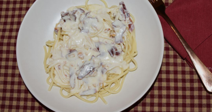 espaguetis-con-jamón-ibérico-de-Jabugo-Jamones Carvajal