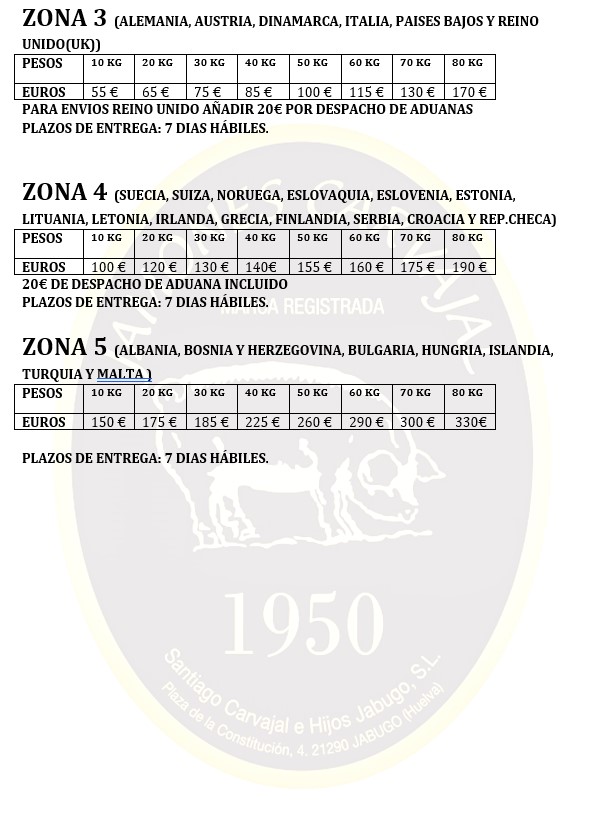 2.Tarifa Portes JamonesCarvajal 2025